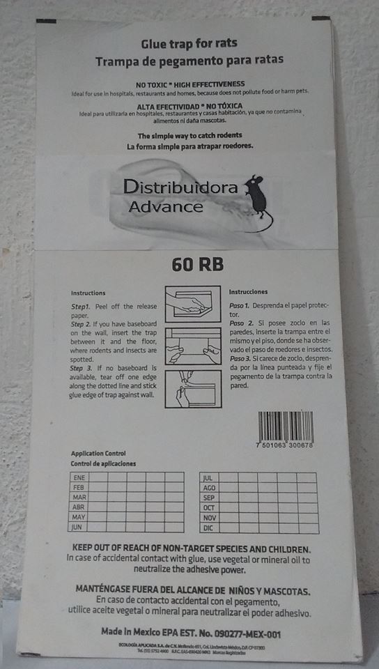 60 RB CAZAFACIL 30.7X15 TRAMPA PEGAMENTO RATA