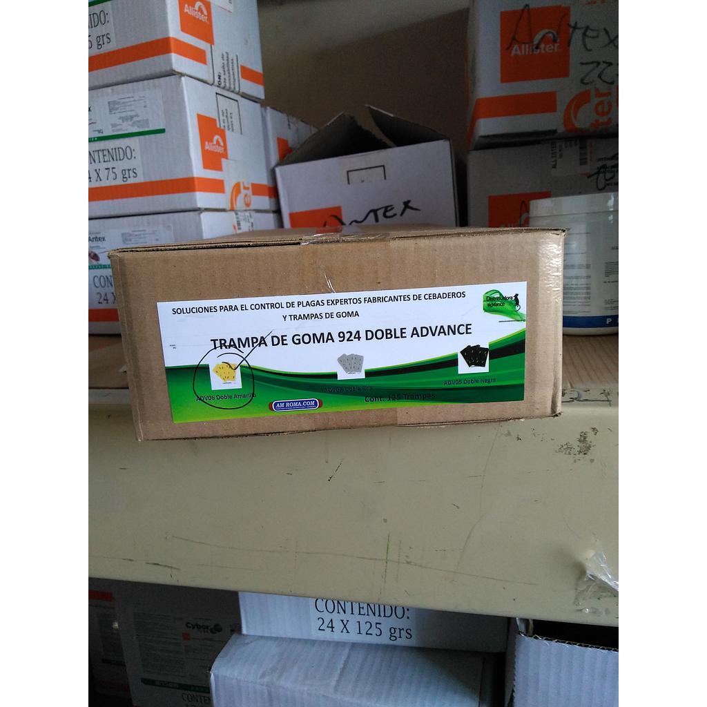 924 AMARILLA DOBLE ADVANCE 24X43CM TRAMPA PEGAMENTO VOLADORES CAJA 125 pzas.