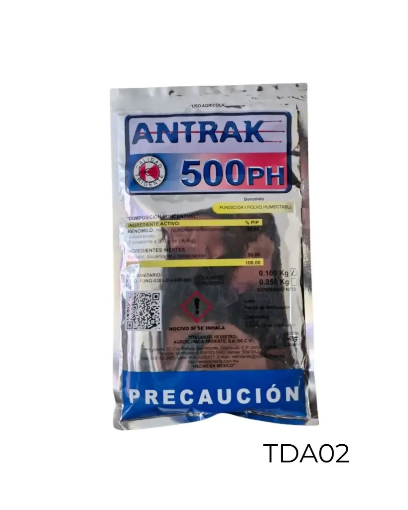 ANTRAK 500 PH Fungicida agrícola sistémico y de contacto Benomilo 50% 100 g USO AGRICOLA