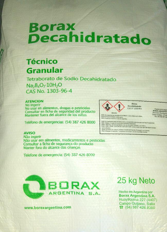 BORAX DECAHIDRATADO GRANULAR 25 kg