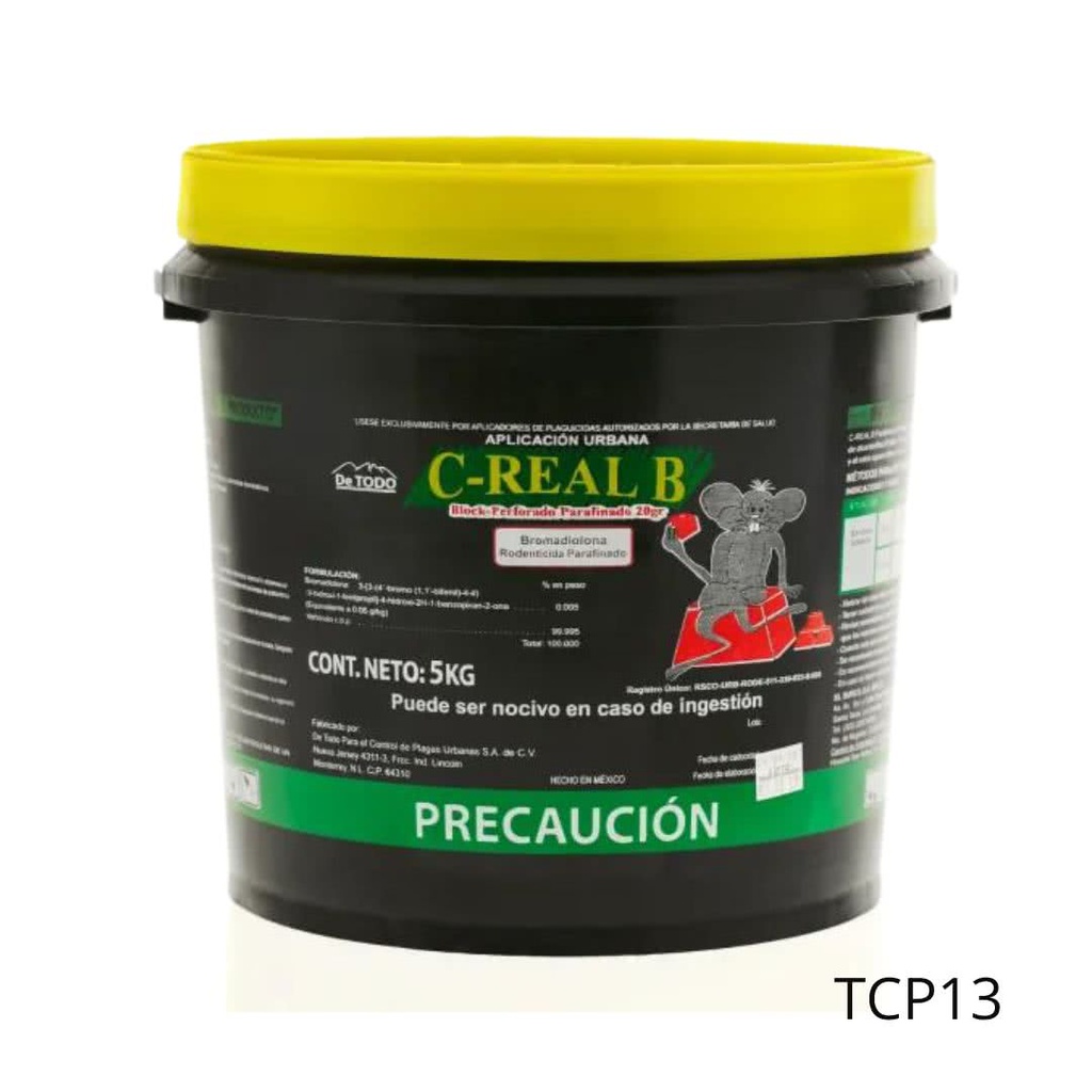 C-REAL B PARAF. PERFORADO BLOCK 20 g Bromadiolona 5 kg