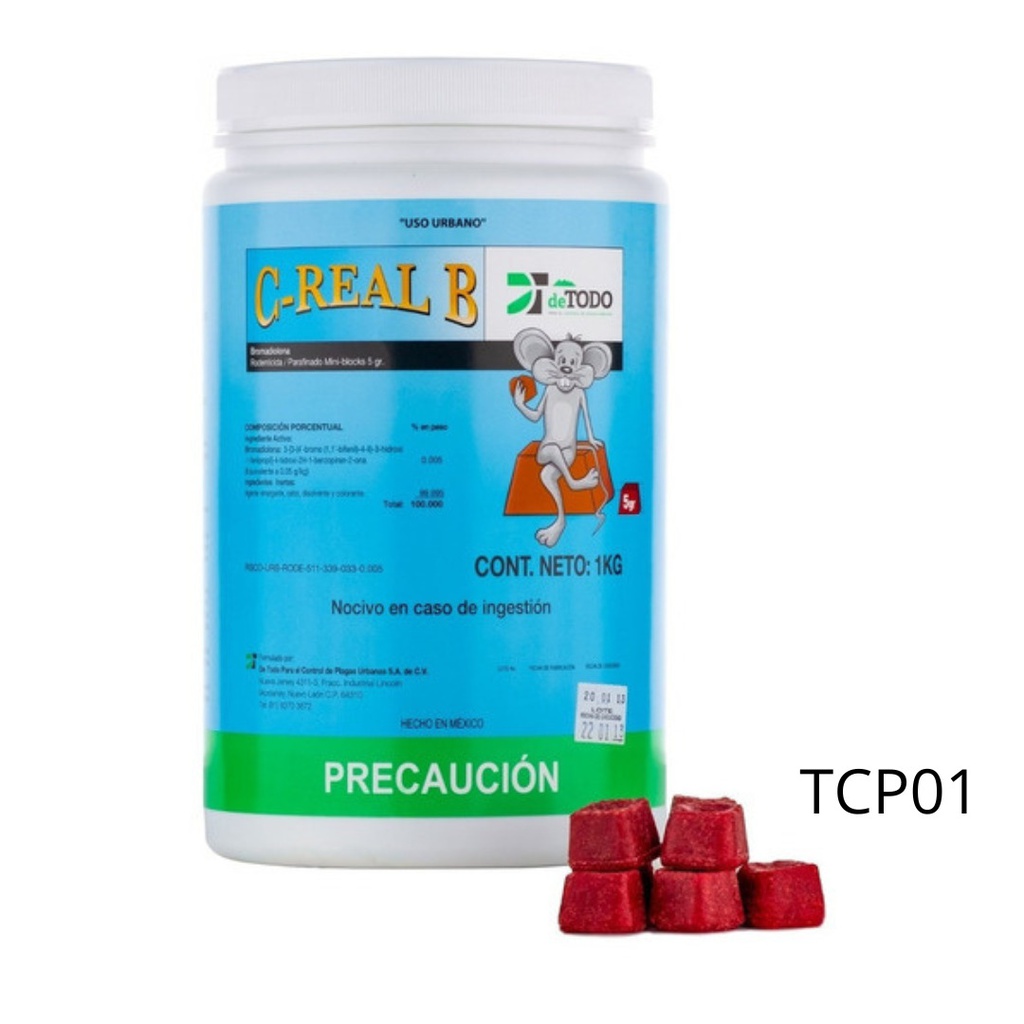 C-REAL B PARAFINADO MINI BLOCK 5 g Bromadiolona 1 kg