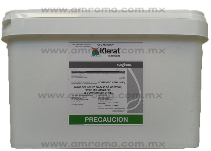 KLERAT CUBO Brodifacum 0.05% + Bitrex 0.01% 10 kg USO AGRICOLA