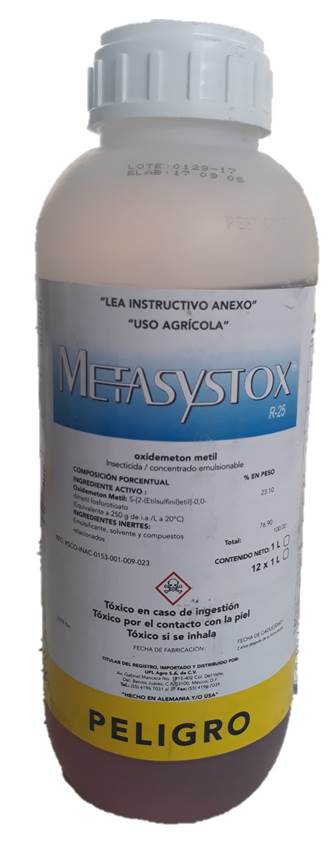 METASYSTOX Metil oxidemeton 25% 1 L USO AGRICOLA