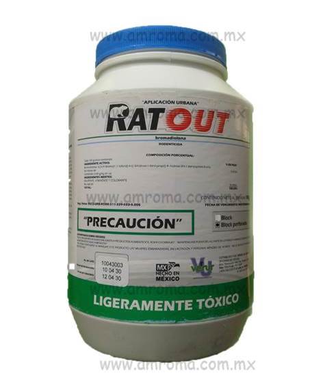 RAT OUT PERFORADO 10g 0.005% Bromadiolona 1 kg