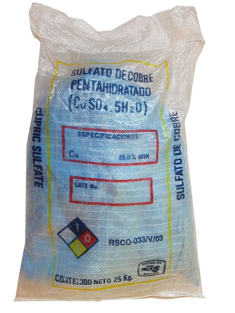 SULFATO DE COBRE SACO DE 25 KG