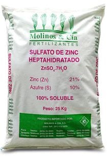 SULFATO DE ZINC SACO 25 kg USO AGRICOLA