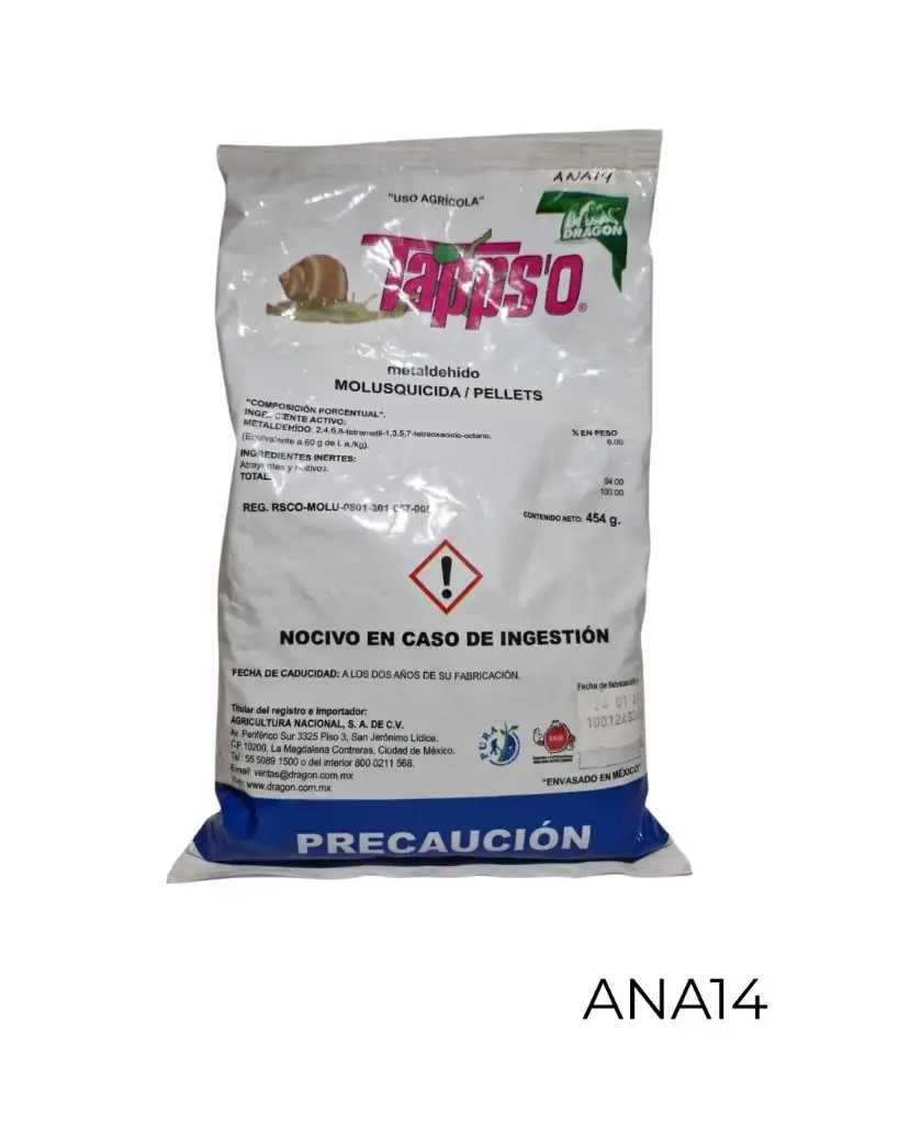 TAPPS'O PELLETS Metaldehido 6% 454 g USO AGRICOLA