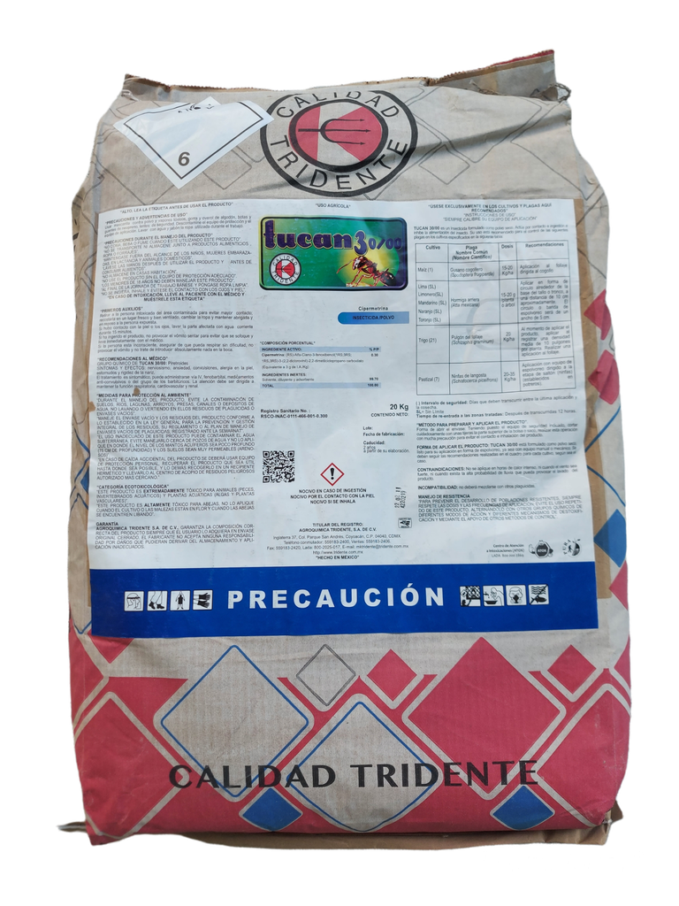 TUCAN 3 Cipermetrina Saco 20 kg USO AGRICOLA
