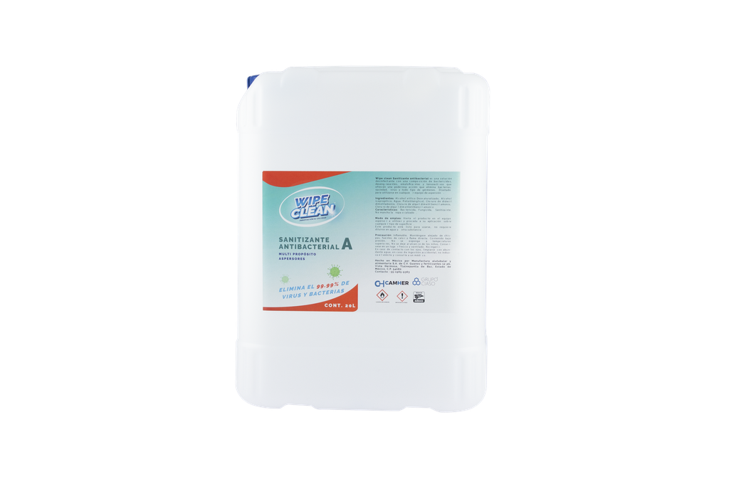 Wipe Clean Sanitizante para Nebulizadores Bidon 20 LT