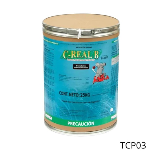 [TCP03] C-REAL B PARAFINADO MINI BLOCK 5 g Bromadiolona 25 kg