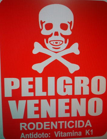 [ADV02] Peligro Veneno calcomania de vinil  para CEBADERO 10X12.5 Etiqueta Estampa