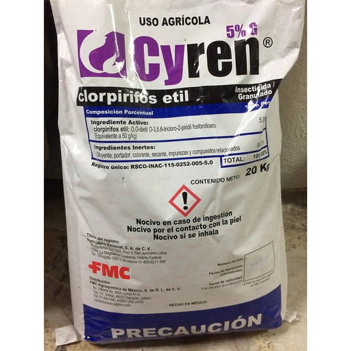 [FMA55] CYREN Clorpirifos etil 5% 20 kg
