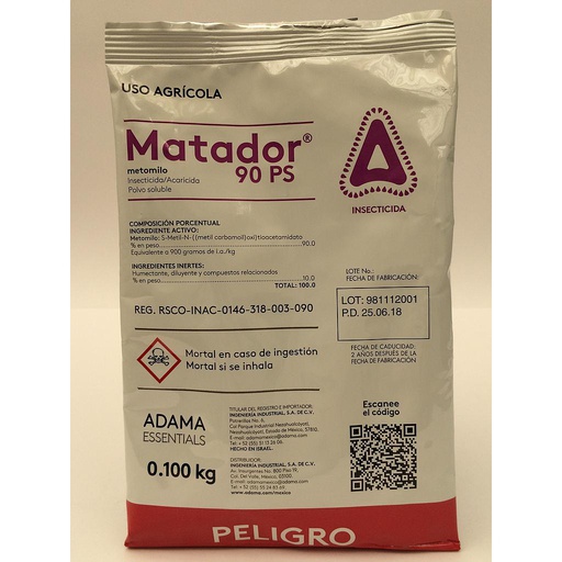 [VAG343] MATADOR 90 Metomilo 90% 100 g USO AGRICOLA