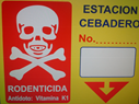 [ADV41] Señalamiento  PELIGRO VENENO  de carton 22x28